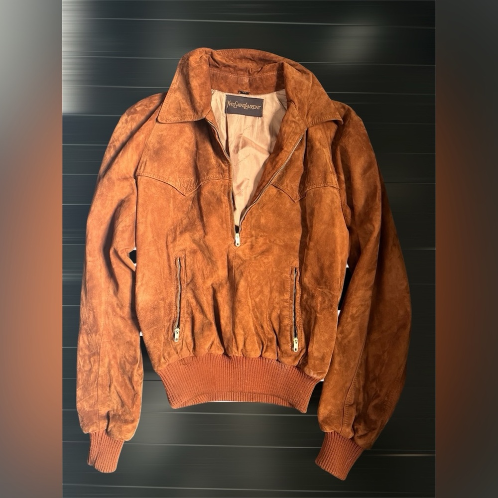 Vintage Yves Saint Laurent Leather Suede Bomber Jacket
